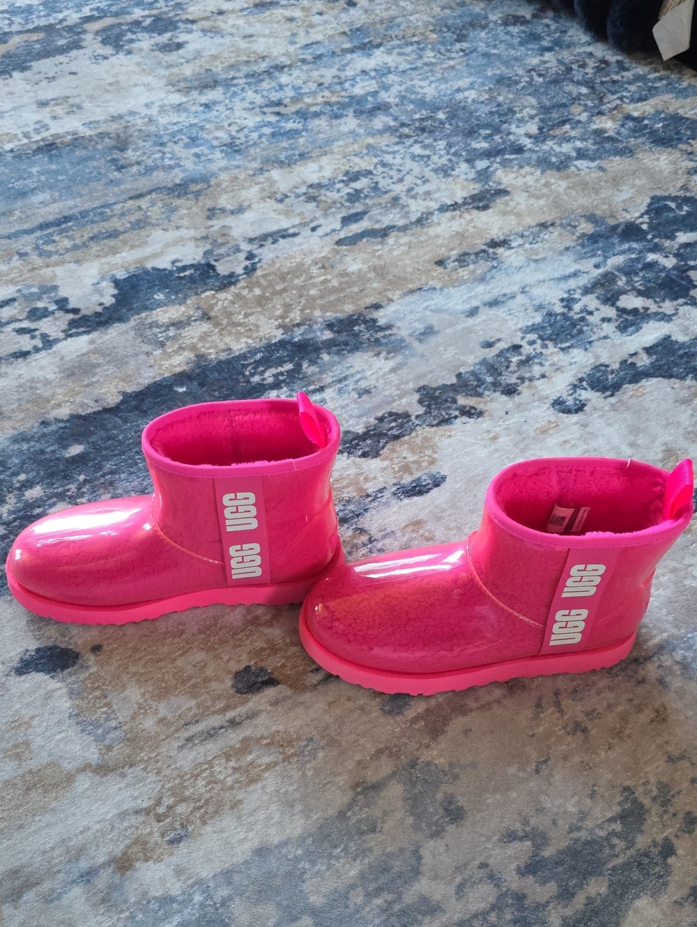UGG Bright Hot Pink Glossy Mini Boot